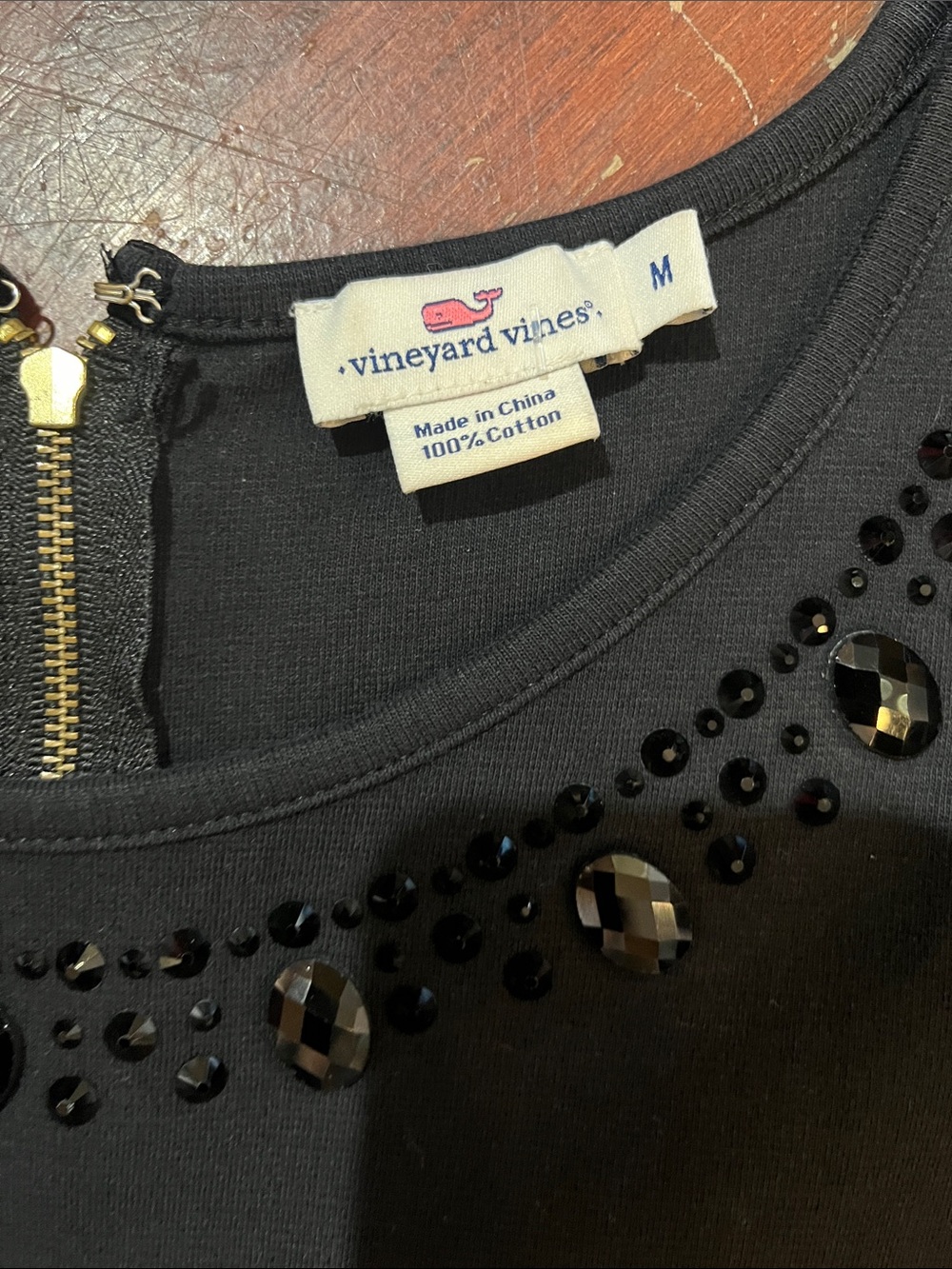 Vineyard Vines Black Short Sleeve Jewel-Neck Dress - Picture 2 of 9